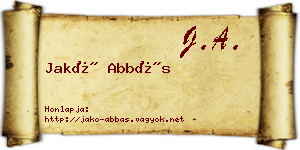 Jakó Abbás névjegykártya